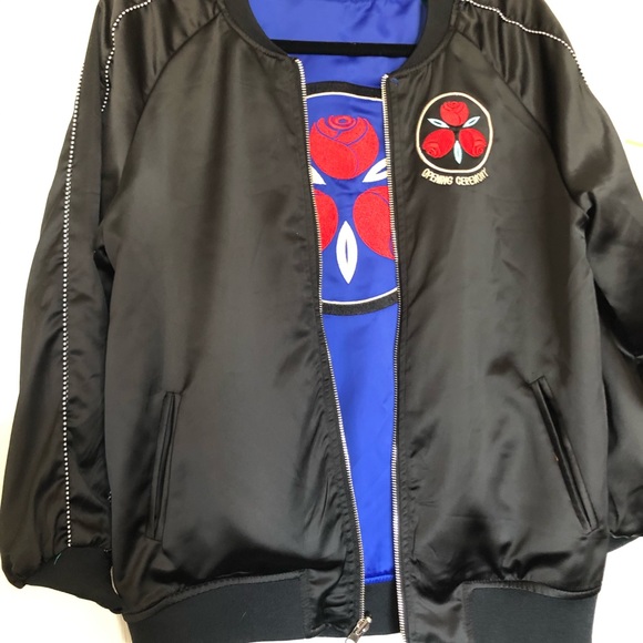 Opening ceremony reversible satin silk jacket - Picture 3 of 5